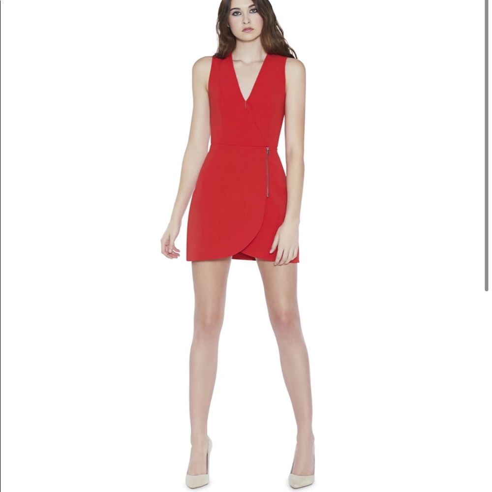 Alice + Olivia Red Lennon Dress - Picture 2 of 8